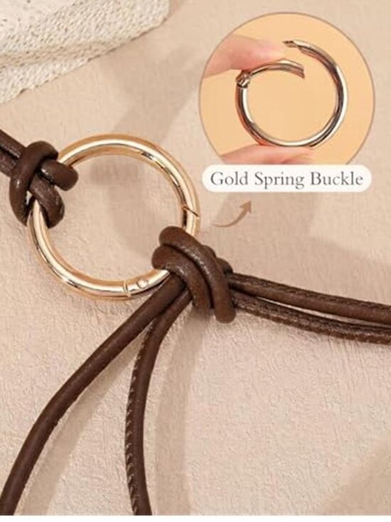 Womens Skinny Vegan Leather Knotted Belt Boho Thin Knotted Waist main image 5